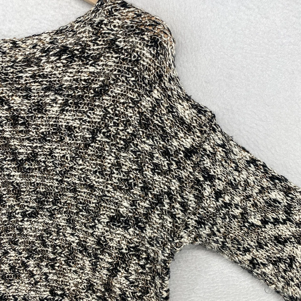 Suéter EILEEN FISHER XS Slub Melange Algodón Viscosa Manga 3/4 Pullover Beige Foto 4 de 4