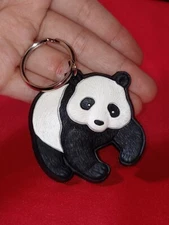 (5) Realistic Cute Panda Keychain Magnet Collectible Novelty Key Chain Bear