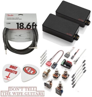 EMG GH Set Gary Holt Black 81 + 89R Humbucker Set Short Shaft Pots (FENDER 18FT)
