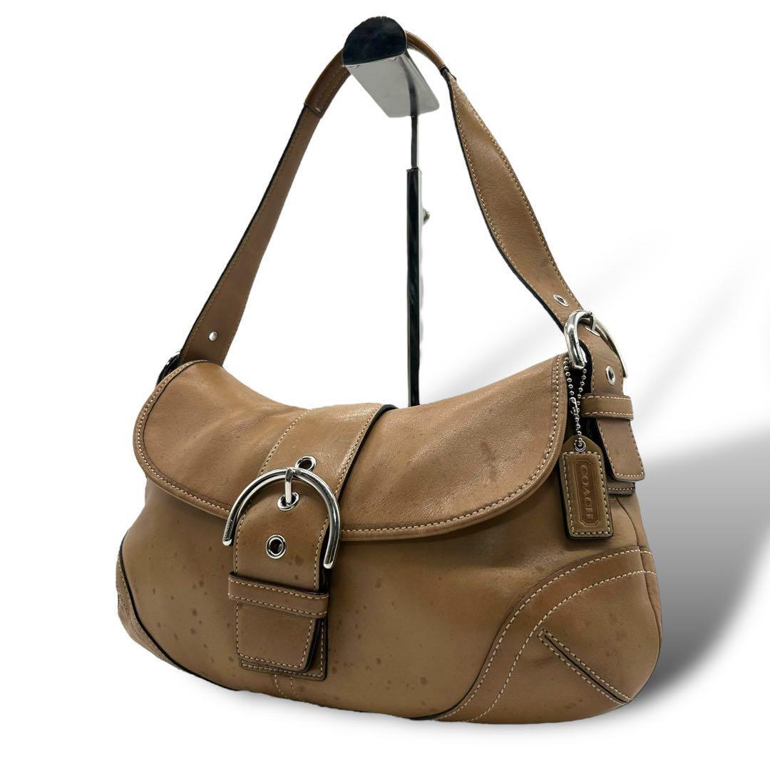 バッグ OLD COACH Soho brown Leather Handbag Vintage Coach Signature Soho Shoulder Hobo Bag Brown/Khaki