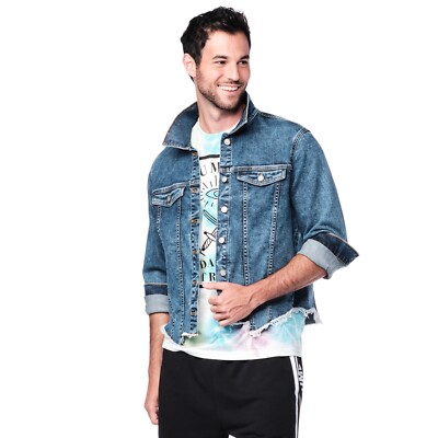 ZUMBA スワロフスキー ジージャン ZUMBA Peace Denim Jacket with Swarovski Crystals - Button up