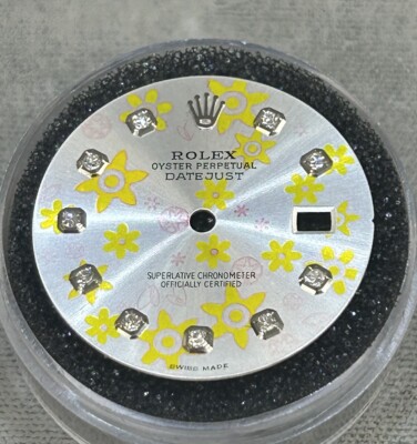 Rolex 36mm Datejust Custom Silver Floral Dial With Diamond Markers For Quickset