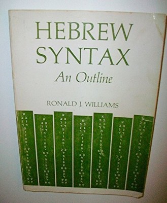 HEBREW SYNTAX: AN OUTLINE By R J Williams *Excellent Condition*