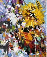 Floral, Acrylic Painting, Hand Painted, 60 X 50 cm