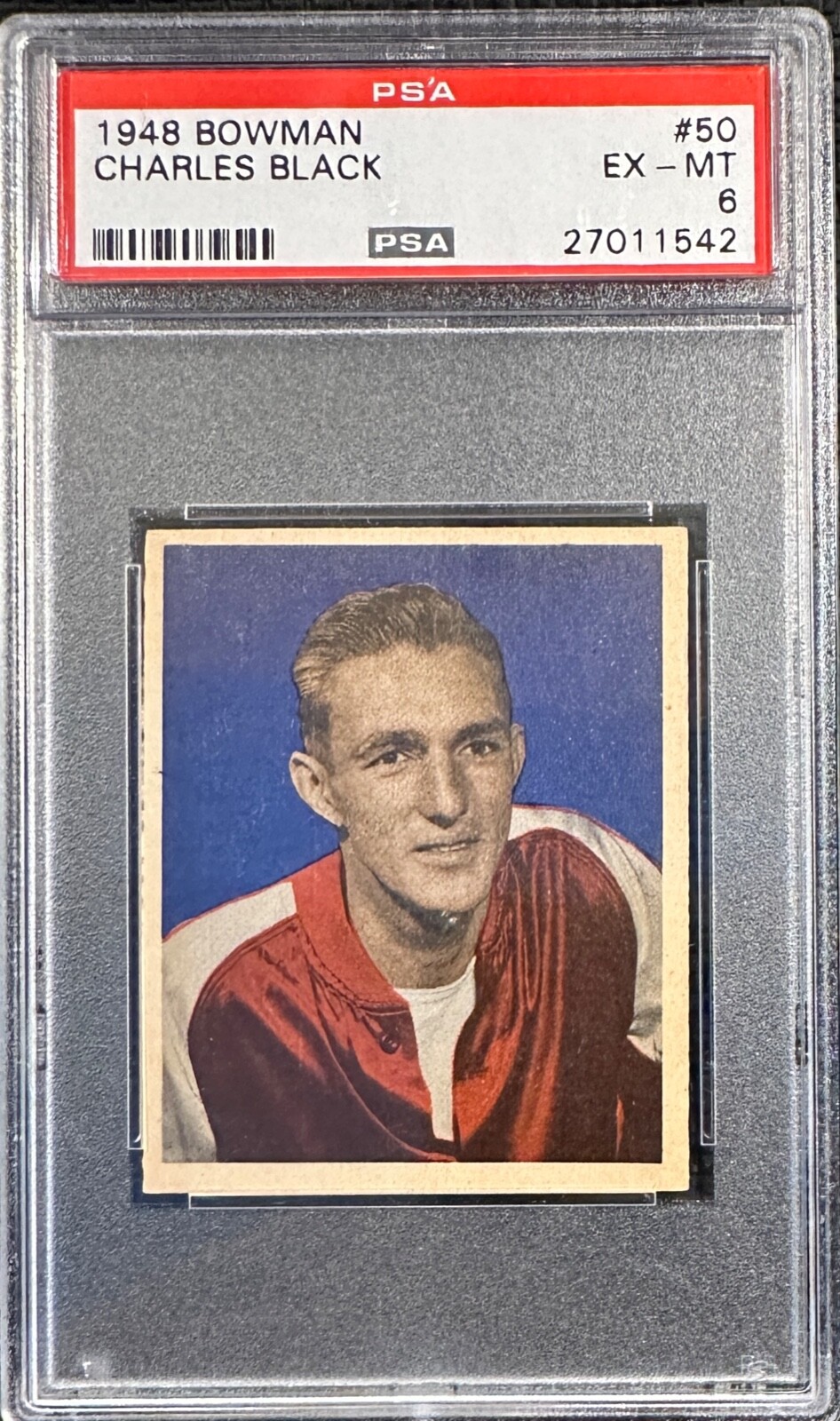 1948 Bowman Basketball Card #CHARLES BLACK Indianapolis Jets PSA 6