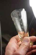 Antique Glass Apothecary Pharmacy Measure Graduated British 4.5" 16 FL DR NICE