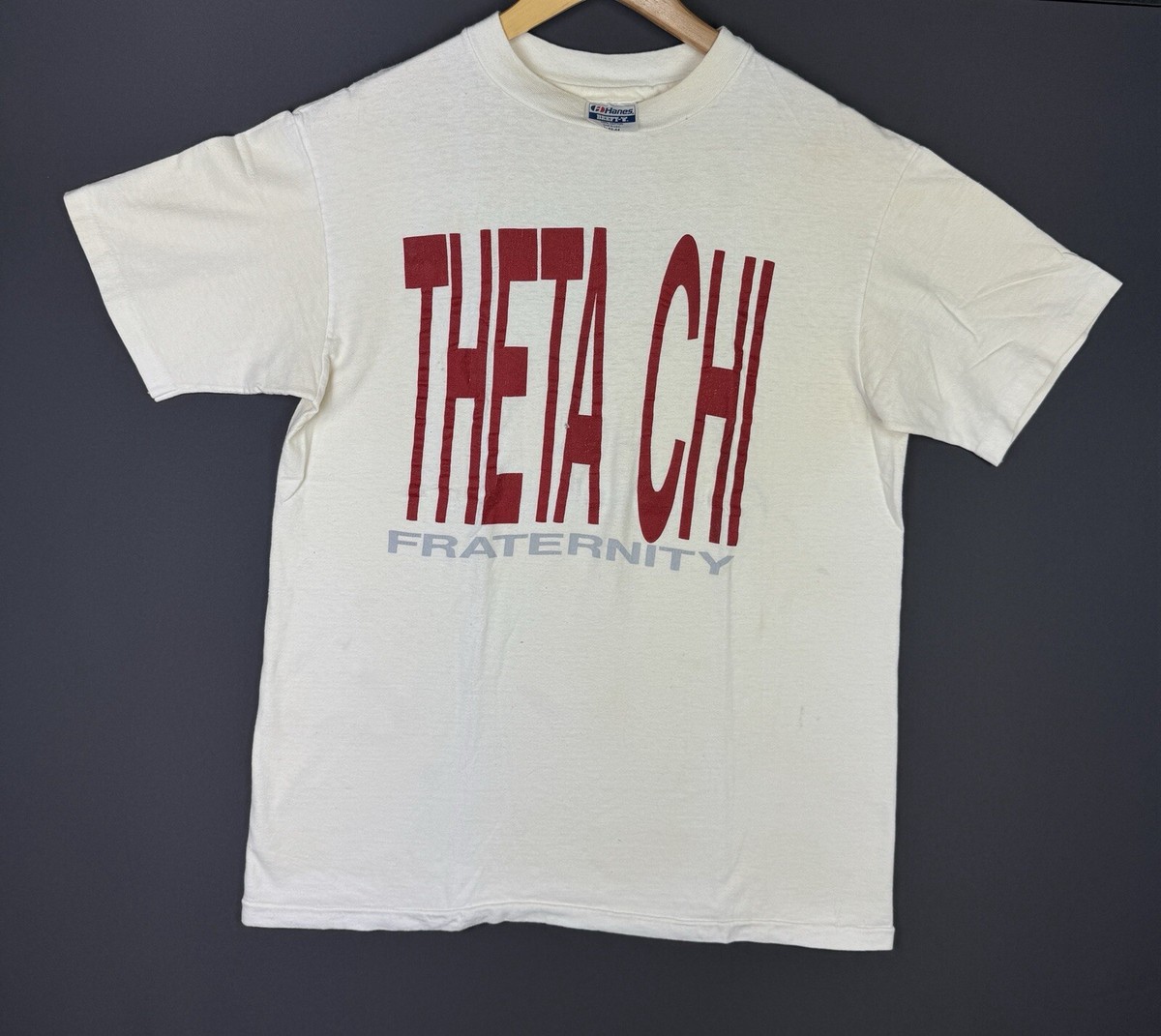 Vintage 80's 90's Theta Chi Fraternity Hanes Shirt Single Stitch