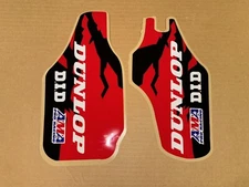 HONDA FORK GUARD RED BLACK GRAPHICS MOTO MX DECALS STICKERS CR CRF 2004-2017