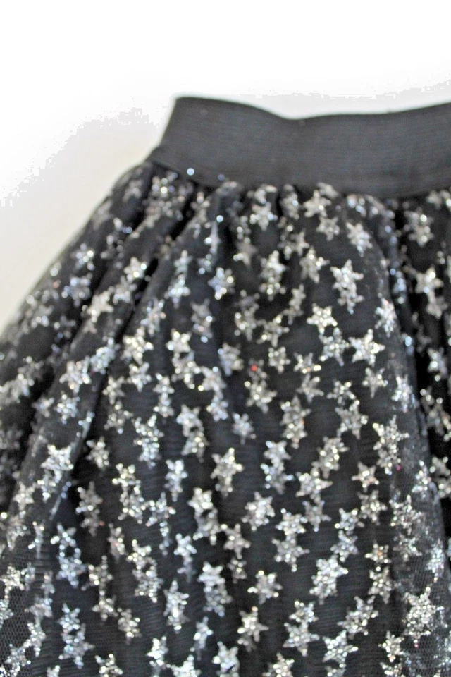 Falda Tutú Niñas Estrella NUEVA Negra Plata Estrellas Multi Talla Elástica Wst Prty Mail Sh Foto 4 de 4