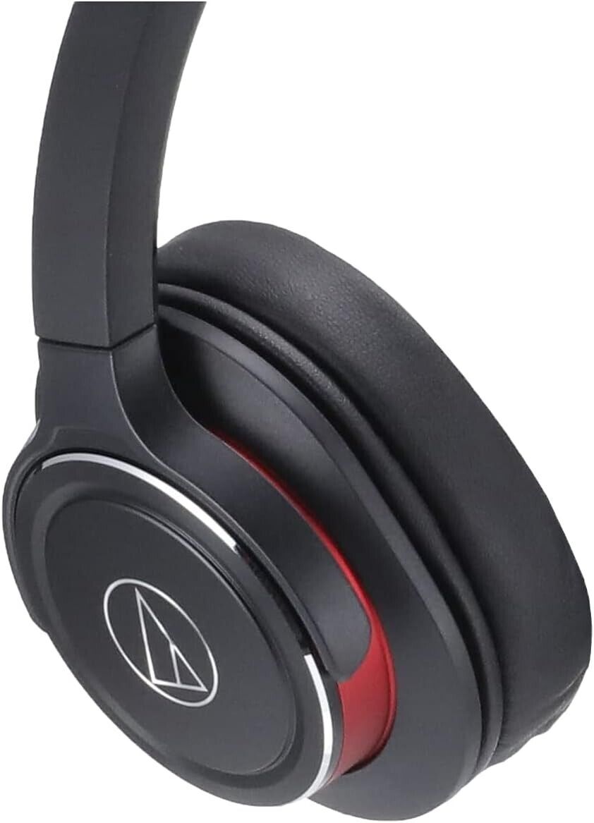 audio-technica ATH-WS660BT SOLIDBASS Bluetooth Wireless Headphones Black Red