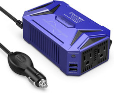 300Watt Pure Sine Wave Power Inverter Car Adapter DC 12V to AC 110V with 4.2A Du