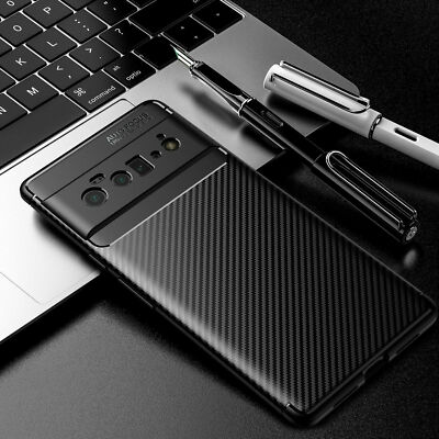 For Google Pixel 6/7/8 Pro Rubber Shockproof Carbon Fiber Pattern TPU Case Cover