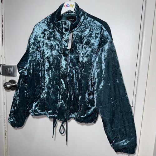 New With Tags COTTON ON Velvet Teal Puffer Jacket Womens Size 10 #31575 - Picture 2 of 11