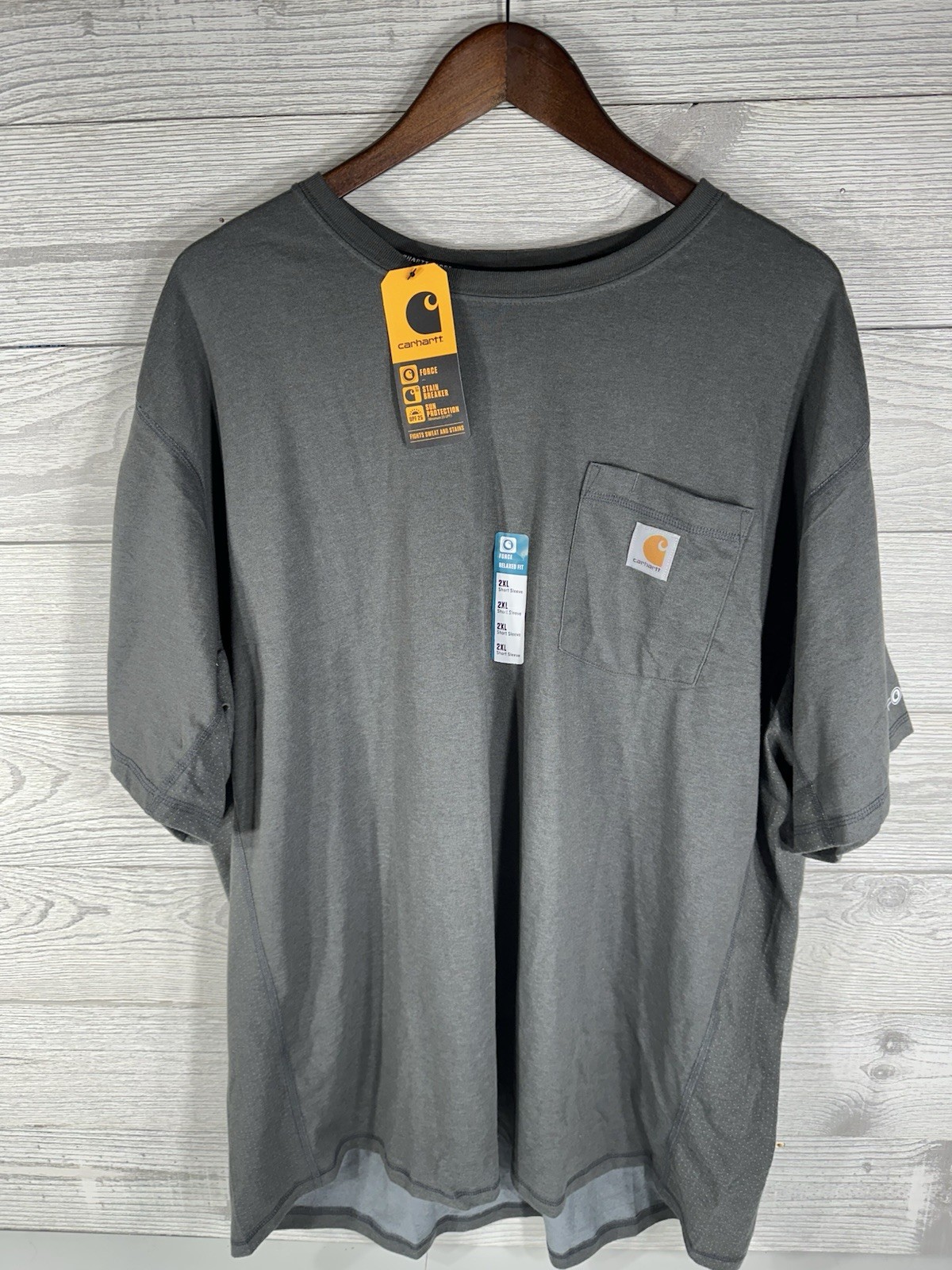 Carhartt Men's 2XL Gray Force Pocket Relaxed Fit T-Shirt 104616 CRH
