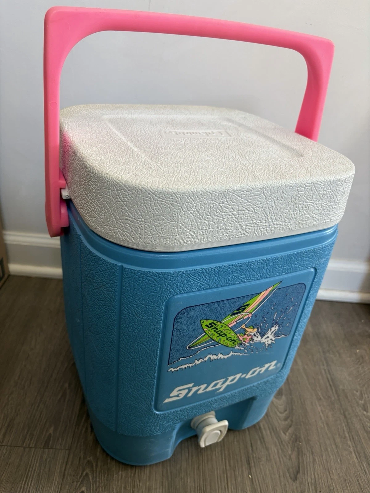 Vintage 90s Snap-On Coleman Drink Cooler Water Jug Camping Beach 3 Gallon Camp