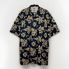 Reyn Spooner Men’s 3XL Brrr Limited Issue Green/Khaki Floral Hawaiian Polo Shirt