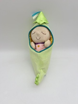 Sweet Pea Snuggle Pod First Baby Doll Sleep Sack Plush Manhattan Toy Pink Green