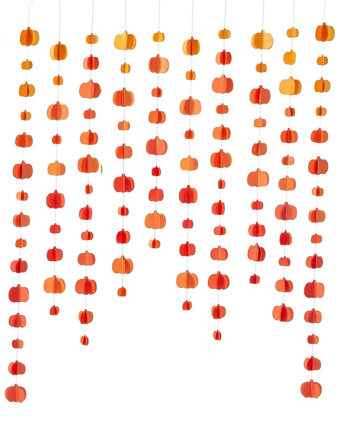 3D Paper Pumpkin String Curtain for Fall Party Decor 6 Feet Long #390