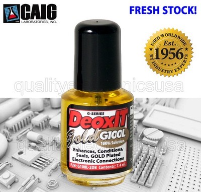 DeoxIT  GOLD 100% solution, 7.4mL, Brush Applicator G100L-2DB, FRESH STOCK CAIG