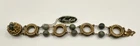 Miriam Haskell Beaded Gold Jade color Vintage Bracelet 7 in Spring Ring