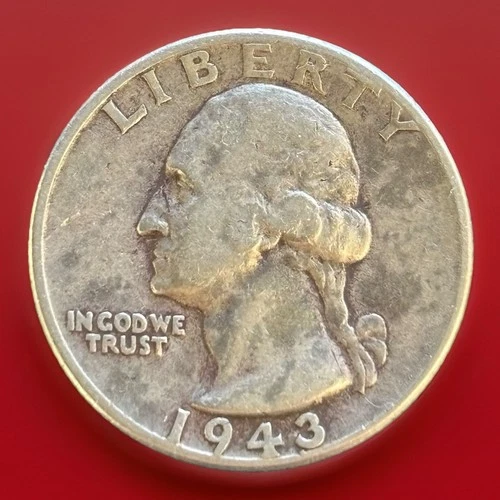 1943 Washington Quarter - 90% Silver -  VF Free Shipping W/ Tracking