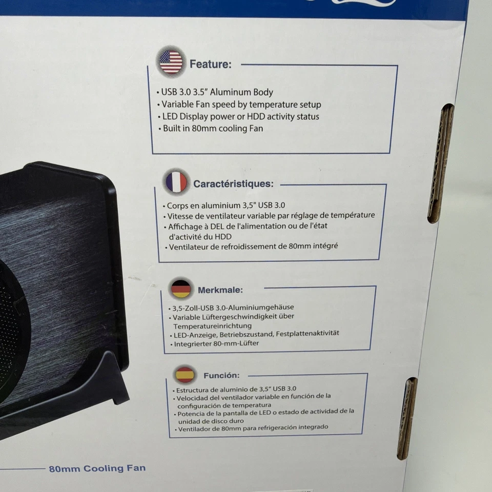 Rosewill RX304-APU3-35B USB  3.0 3.5" Aluminum SATA Enclosure New Open Box - Image 4 of 4