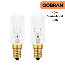 2x Cooker hob hood extractor light bulbs 40W E14 SES Small Edison Screw