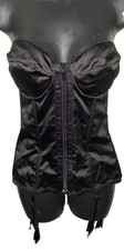 BONED CORSET WITH BACK TIE UP ZIPPER HOOK AND EYE FRONT GARDER BELTS SIZE 38C
