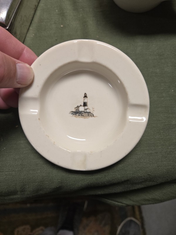 Rare Old Vintage 1940's Montauk Point Lighthouse NY LI Restaurant Hotel Ashtray
