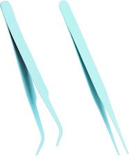 Craft Tweezers, 2 PCS Stainless Steel Sticker Tweezers Kit Multipurpose Straight