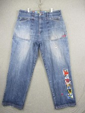 Vintage Platinum FUBU Fat Albert Jeans Mens 42x34 Baggy Denim Y2K 2000s