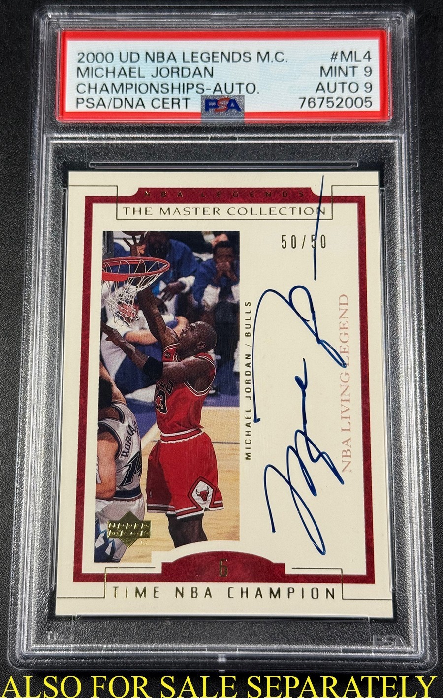 MICHAEL JORDAN / LEBRON JAMES 2005 UPPER DECK TRILOGY DUAL AUTO /50 BGS 9.5 GEM view 5