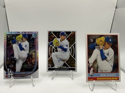 Roki Sasaki Rookie Lot (3) Mojo Refractor, Heritage /200, Black Gold SSP