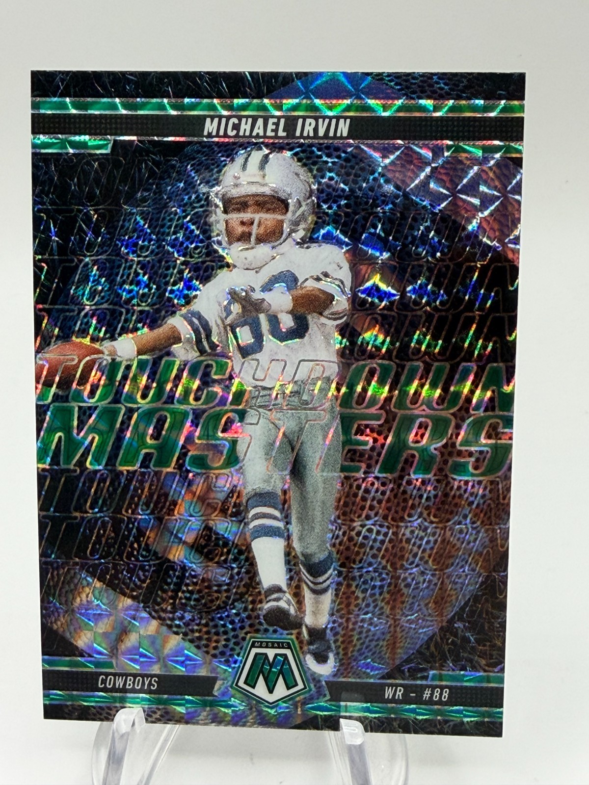 2025 Panini - Touchdown Masters Michael Irvin #18 Green Mosaic Prizm (A0233)