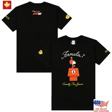 F1 x Snoopy Peanuts Dog House T-Shirt Unisex Graphic Tee Racing Cartoon Fan