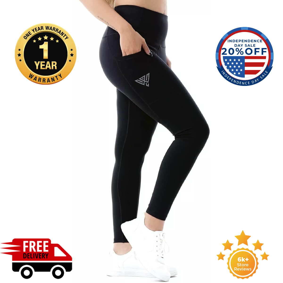 Stretchy Yoga Leggings for Women with Pockets by WYOX - Workout & Training-image