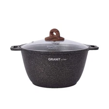 Cooking Pot Aluminum Pot with Glass Lid "Granit ultra" Cookware Kitchen Pot (...