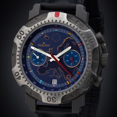 Poljot Chronograph Titanium 3133 Men's Manual Winding Russian Watch Europe 2000