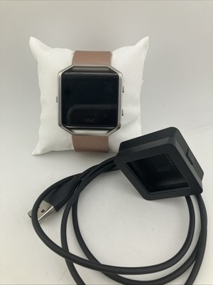 Fitbit Blaze FB502 40mm Smart Watch Silver/Rose Gold Tone w/ Charger Tested/Runs