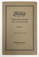 1921 Ford Universal Model T Price List Of Parts Accessories Catalog Booklet