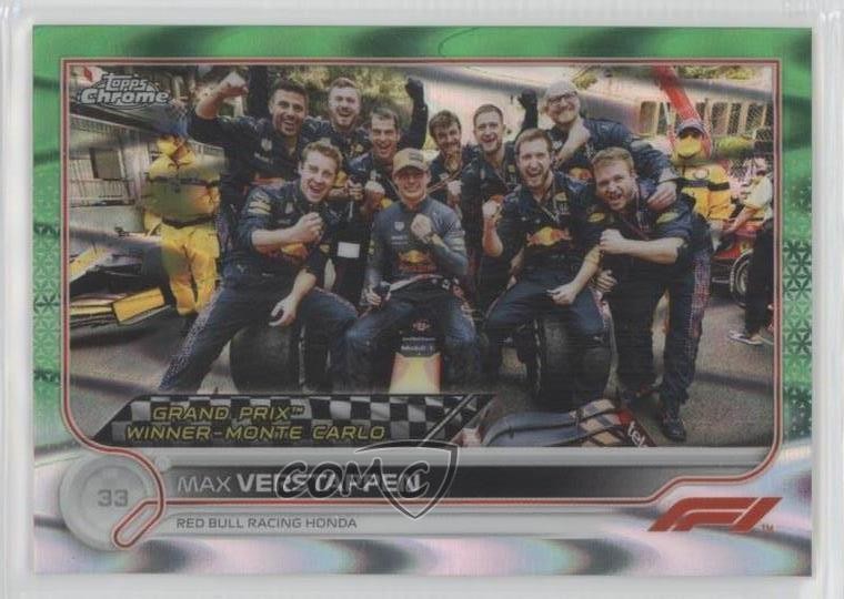 2022 Topps Chrome Formula 1 Green RayWave Refractor 80/99 Max Verstappen 16c2