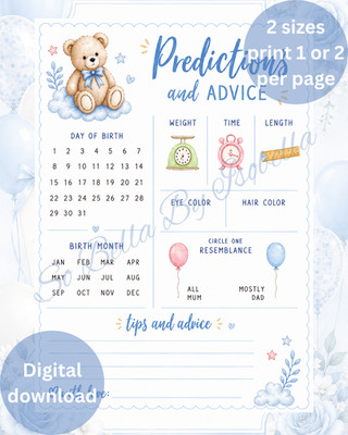 Predictions and Advice | Baby Shower Game | Printable Baby Shower Ice Breaker
