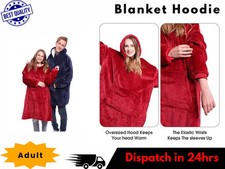 Blanket Hoodie for Adults Oversized Ultra Plush Fleece Wearable Warm Jumper AU