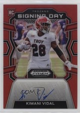 2024 Panini Prizm Draft Picks Signing Day Red /199 Kimani Vidal Rookie Auto RC
