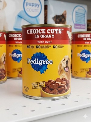 Pedigree Choice Cuts Wet Dog Food Beef in Gravy Adult All Breeds 3 can 