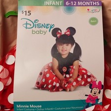 Bebé 6-12 meses Nuevo en Paquete Disfraz Disney Bebé MINNIE MOUSE Vestido y Orejas Disfraz