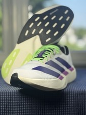 Adidas Adizero Evo SL 'White Collegiate Purple Lime Burst' / JS4495 / Men's 11