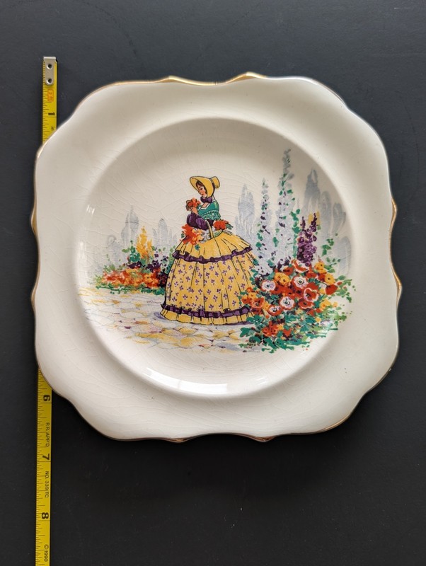 Lancaster & Sandland English Ware Ceramic Desirable Collector Plate Floral Lady