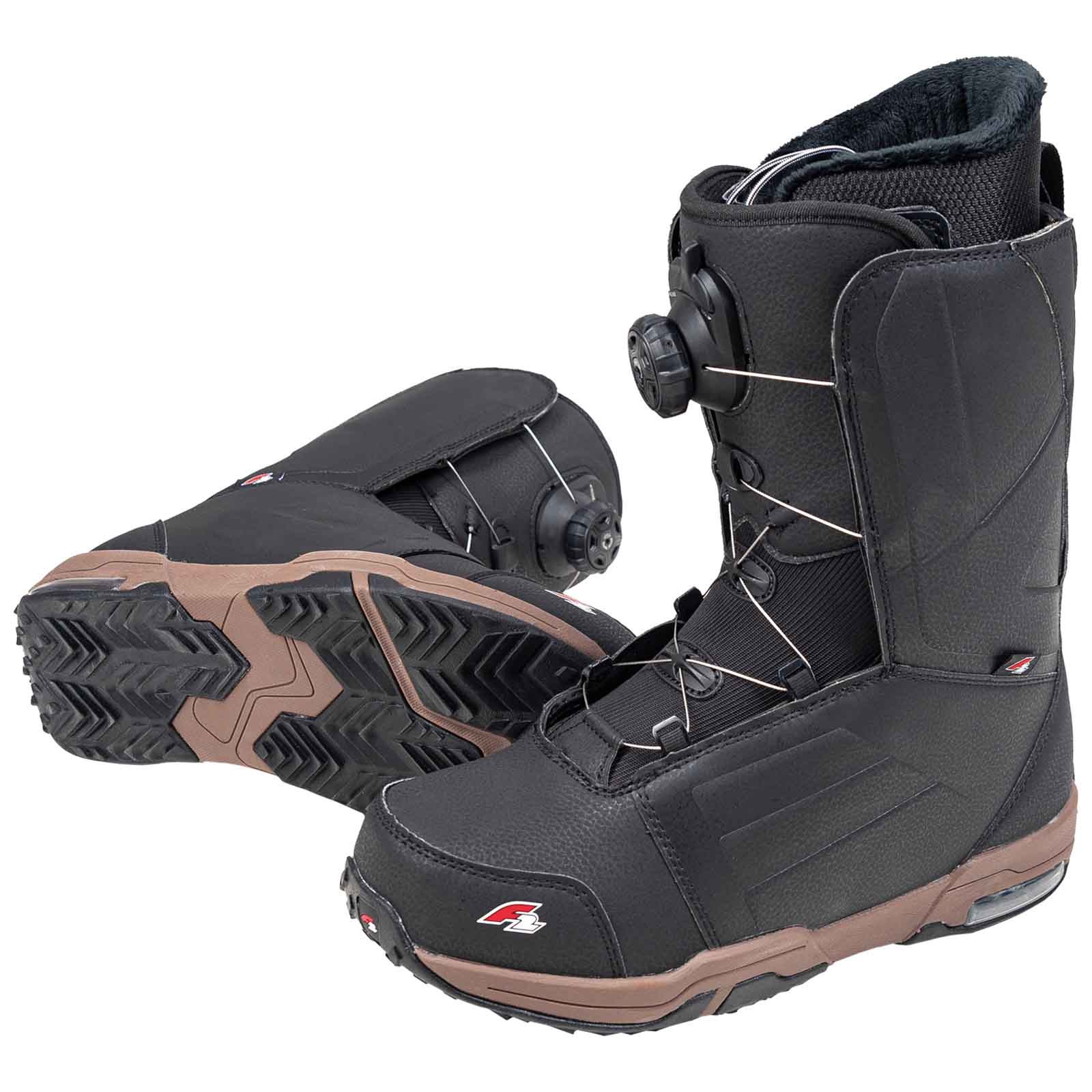 F2 Herren Snowboard Softboots - Eliminator Dual TGF Gr. 42,5 (MP 27,5) Schwarz
