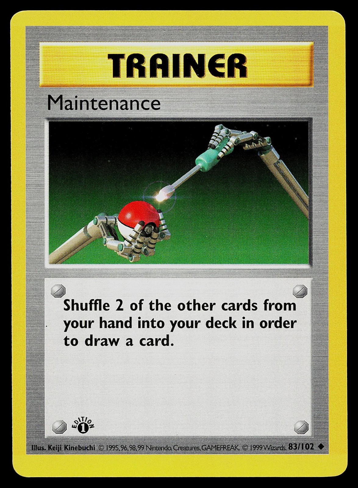 Pokemon Card - Maintenance Base Set Shadowless 83/102 1st Edition Uncommon
